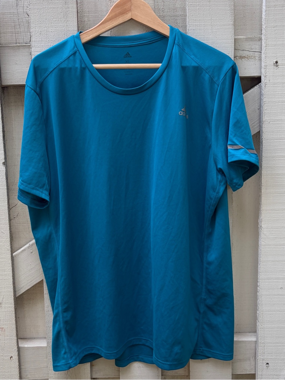 adidas Men's Climalite Run It Short Sleeve Running Tee Blue Teal XL VGUC